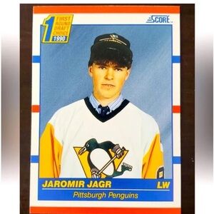 Jaromir Jagr 1990/91 Score Pittsburgh Penguins Rookie RC Hockey Card USA
